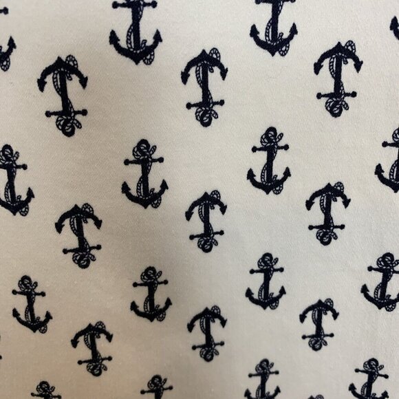 Charter Club Anchor Print Pants Off White Navy Nautical Classic Fit Womens 10 - Picture 3 of 14